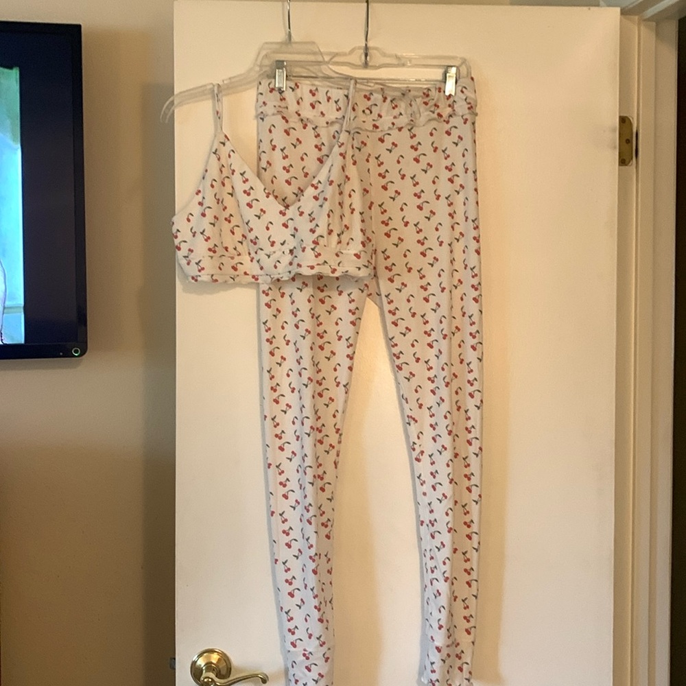 Free People cherry lounge set